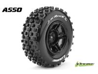 Louise SC-ROCK shortcourse Soft banden op zwarte velgen - SC10 4X4 (voor/achter) - thumbnail