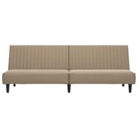 Slaapbank 2-zits kunstleer cappuccinokleurig - thumbnail
