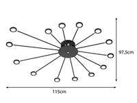 Trio Grote plafondlampPeacock zwart - 679511532 - thumbnail