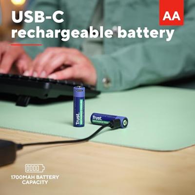 Trust Via USB-C oplaadbare AA-batterijen (2 stuks) Batterij Blauw - thumbnail