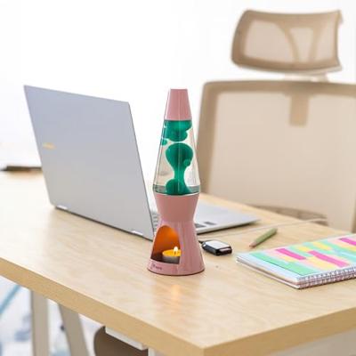Waxinelicht lavalamp - Roze met groene lava Waxinelicht lavalamp - Roze met groene lava