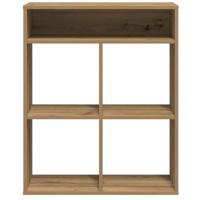 Boekenkast 66x31x80 cm bewerkt hout artisanaal eikenkleur - thumbnail