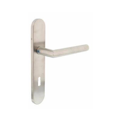 Intersteel Deurklink Hoek 90 graden op schild sleutelgat 56mm geborsteld RVS