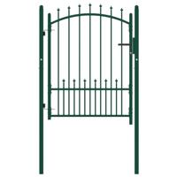 VidaXL Poort met speerpunten 100x125 cm staal groen - thumbnail