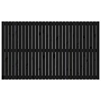 Wandhoofdbord 185x3x110 cm massief grenenhout zwart - thumbnail