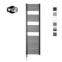 Elektrische Radiator Sanicare HWV Met Wifi 172x45 cm Mat Zwart 920W Met Thermostaat Chroom Linksonder Sanicare - thumbnail