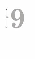 Huisnummer Roman 120mm-9 MGO - thumbnail
