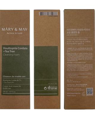 Mary & May Houttuynia Cordata +Tea Tree Cleansing Foam 150 ml Make-up verwijderaar en reiniger