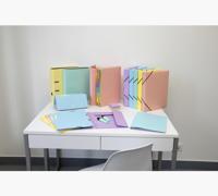 Exacompta Aquarel elastobox uit glanskarton, ft A4+, rug van 4 cm, met 3 kleppen, geassorteerde kleuren - thumbnail