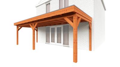 Trendhout Aanbouwveranda Ancona 730x330 cm - plat dak- - Hout- Trendhout