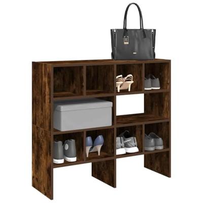VidaXL Schoenenrekken 2 st stapelbaar 89,5x30x40 cm gerookt eikenkleur VidaXL Schoenenrekken 2 st stapelbaar 89,5x30x40 cm gerookt eikenkleur