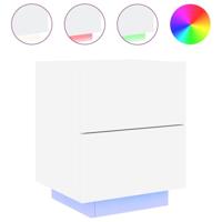 Nachtkastjes met LED-verlichting 2 st bewerkt hout wit - thumbnail