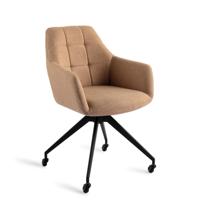 Jesper Home Draaibare Eetkamerstoel 'Noto' Caster Black, kleur Toasted Toffee - thumbnail