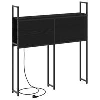 Opberghoofdbord met hoofdeinde met opslag Zwart eiken 90 cm Bewerkt hout - thumbnail