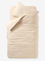 Babyset dekbedovertrek + kussensloop effen in biologisch katoenen gaas* vanille - thumbnail