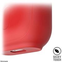 Staand hoesje voor AirPods 1 & 2 siliconen AirPods hoesje, zichtbaar oplaadbaar, extra grip hoogglans oppervlakteafwerking, compatibel met draadloos opladen - Rood - thumbnail