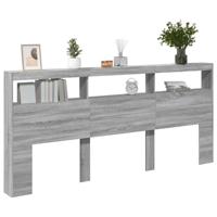 Hoofdbordkast met LED-verlichting 220x17x102 cm grijs sonoma - thumbnail