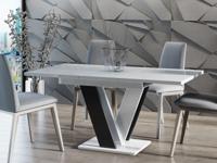 Verlengbare eettafel MASOV 120>160 cm hoogglans wit/hoogglans zwart - thumbnail