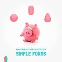 Klei Hey Clay koe set à 3 delen - thumbnail