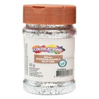 Colorations - biologisch afbreekbare glitter zilver - 50g - thumbnail