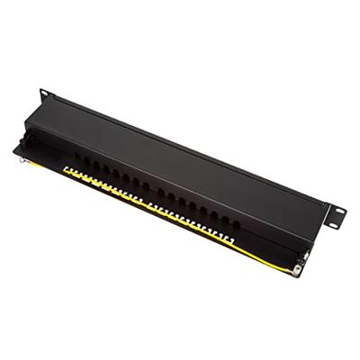 LogiLink Professional NP0076 volledig afgeschermd Cat 6A patch/verdelerpaneel met 16-poorten, PoE en PoE+, (1 hoogte-eenheid) zwart