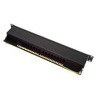 LogiLink NP0076 16 poorten Patchpaneel 483 mm (19) CAT 6A 1 HE Zwart - thumbnail