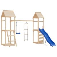 VidaXL Schommelzitje met touwladder en klimstenen pe blauw - thumbnail