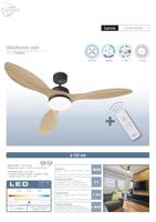 Plafondventilator met licht FARELEK Ø 137 cm 100 W Zwart - thumbnail