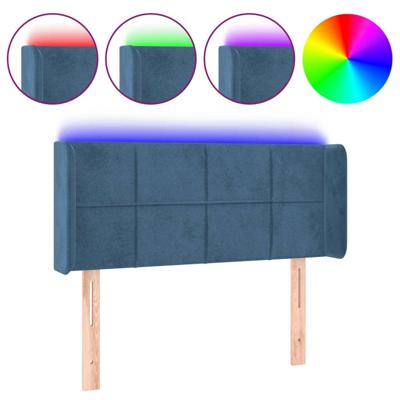 Hoofdbord LED 103x16x78/88 cm fluweel donkerblauw