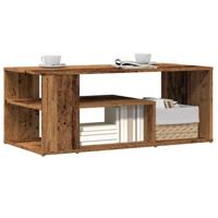 Salontafel 100x50x40 cm bewerkt hout oud houtkleurig - thumbnail
