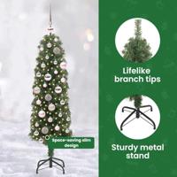 VidaXL Kunstkerstboom groen 120 cm pvc en staal en kunststof - thumbnail