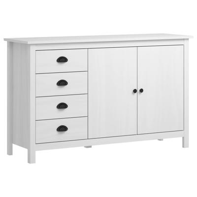 VidaXL Dressoir hill 130x40x80 cm massief grenenhout wit VidaXL Dressoir hill 130x40x80 cm massief grenenhout wit