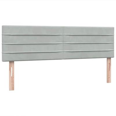 Boxspring met matras fluweel lichtgrijs 140x210 cm