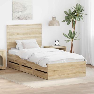 Bedframe met lade Sonoma Eiken 90 x 190 cm Ingenieurshout