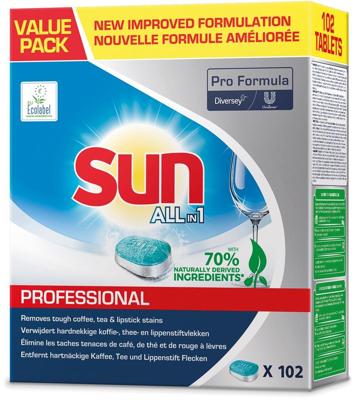 Vaatwastabletten Sun Pro Formula All-in-one 102 stuks Vaatwastabletten Sun Pro Formula All-in-one 102 stuks