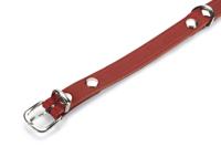 Lederen honden halsband rood - 52 cm x 20 mm - thumbnail