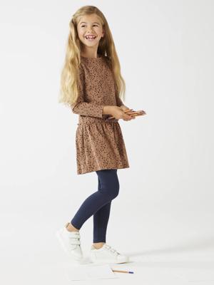 Meisjes legging met iriserende riem marine grijs