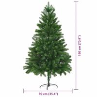 VidaXL Kerstboom met 300 led met standaard groen 180 cm pe - thumbnail