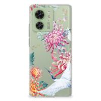 Motorola Edge 40 | TPU Hoesje | Bird Flowers - thumbnail