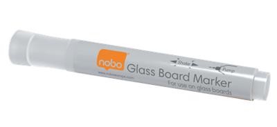 Viltstift Nobo glasbord wit 4 stuks