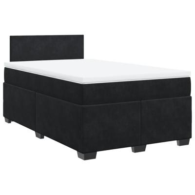 Boxspring met matras fluweel zwart 120x200 cm - thumbnail