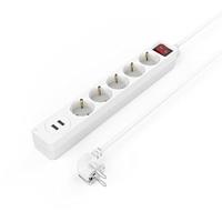 Hama Stekkerdoos 5-voudig USB-A 17W Schakelaar 1,4 M Wit - thumbnail