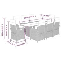 9-delige Tuinset met kussens poly rattan beige - thumbnail