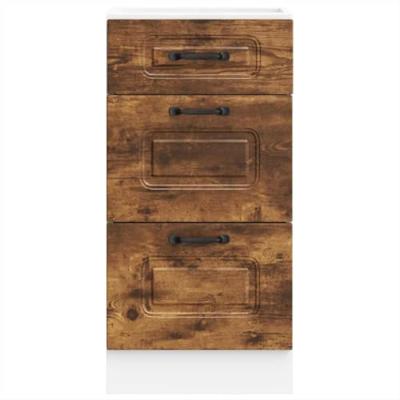 Keuken onderkast Kalmar bewerkt hout gerookt eikenkleurig Keuken onderkast Kalmar bewerkt hout gerookt eikenkleurig