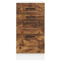 Keuken onderkast Kalmar bewerkt hout gerookt eikenkleurig - thumbnail