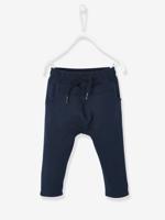 Babybroek uit molton voor jongens marine grijs - thumbnail