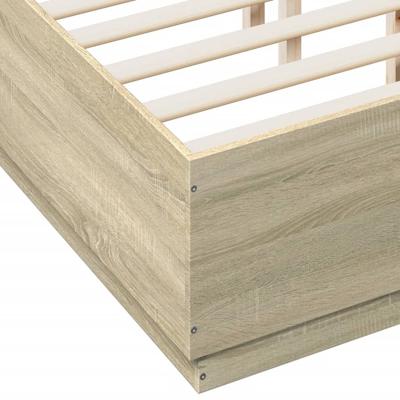 Bedframe bewerkt hout sonoma eikenkleurig 135x190 cm