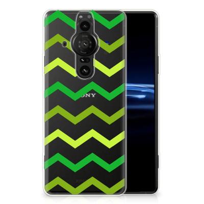 Sony Xperia Pro-I | TPU bumper | Zigzag Groen
