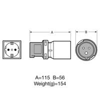 Adapter F-line Blauw Grijs 250 V - thumbnail