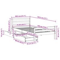 Bedframe zonder matras massief grenenhout 100x200 cm - thumbnail